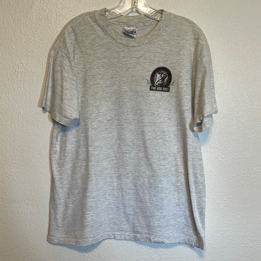 Vintage Hog 104.1 Radio T-shirt KKHG Rock Tucson Shirt Shirt L Gray Single Sitch